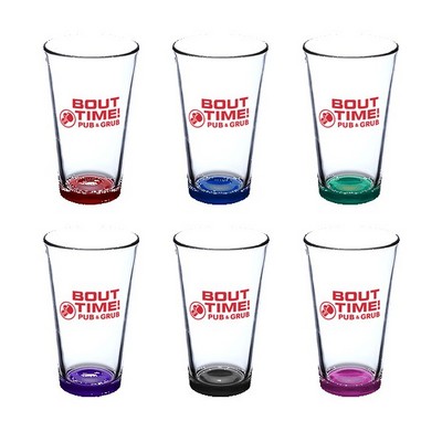 Pub Crawl 16 oz Libbey Pint Glasses with Color Bottom